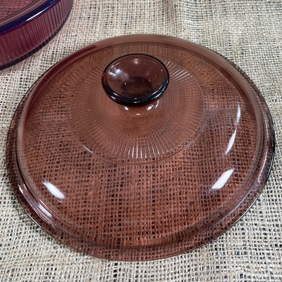 * Vintage Corning Ware Pyrex Vision Cranberry Glass